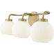 Oprah 3 Light 24 inch Vintage Brass Bathroom Vanity Light Wall Light